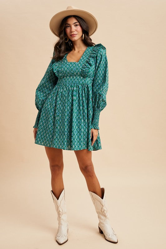 Emilia Printed Dress - Pine