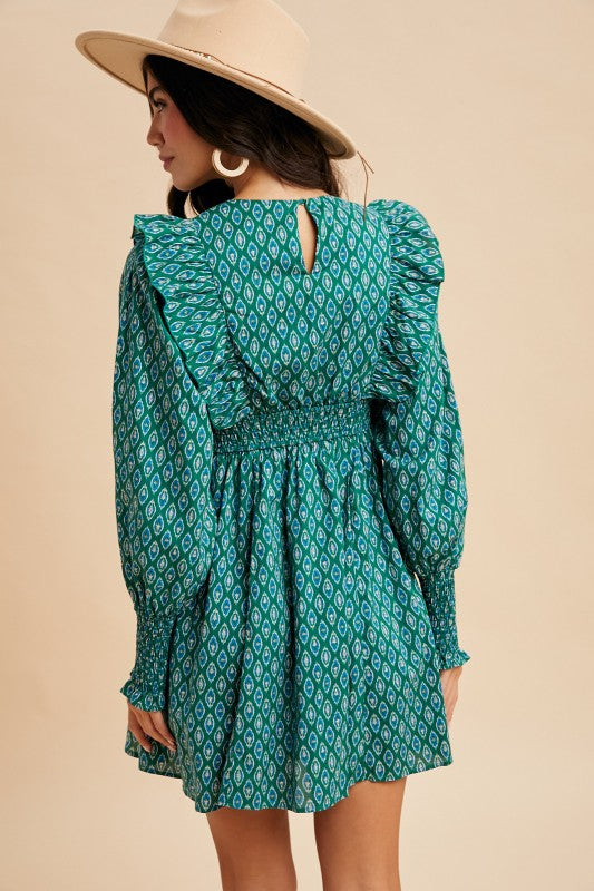 Emilia Printed Dress - Pine