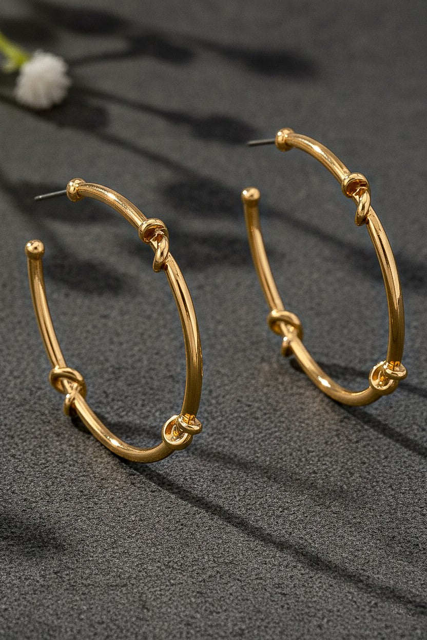 Gold Hoop Earrings With Knots