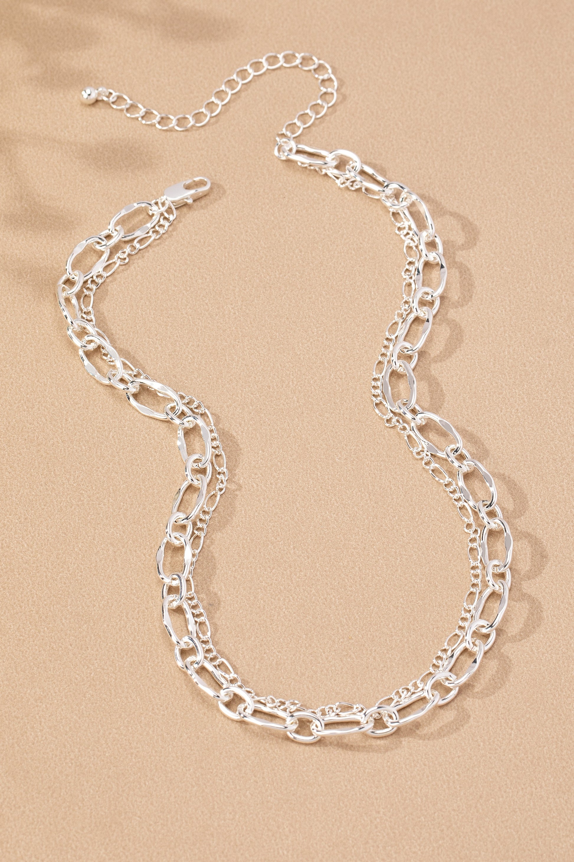 Silver Chunky & Delicate Layer Necklace