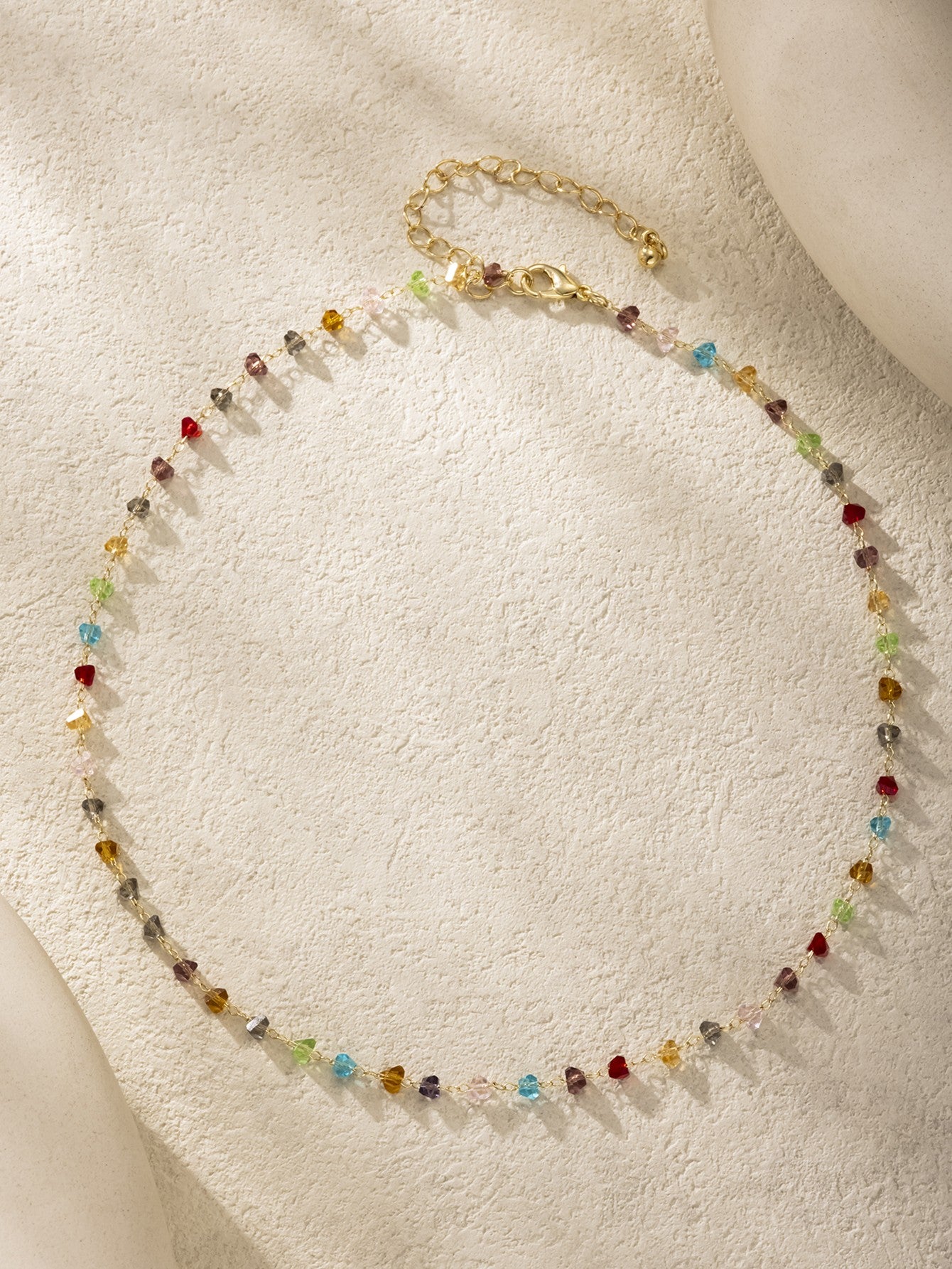 Delicate Multicolor Crystal Bead Necklace