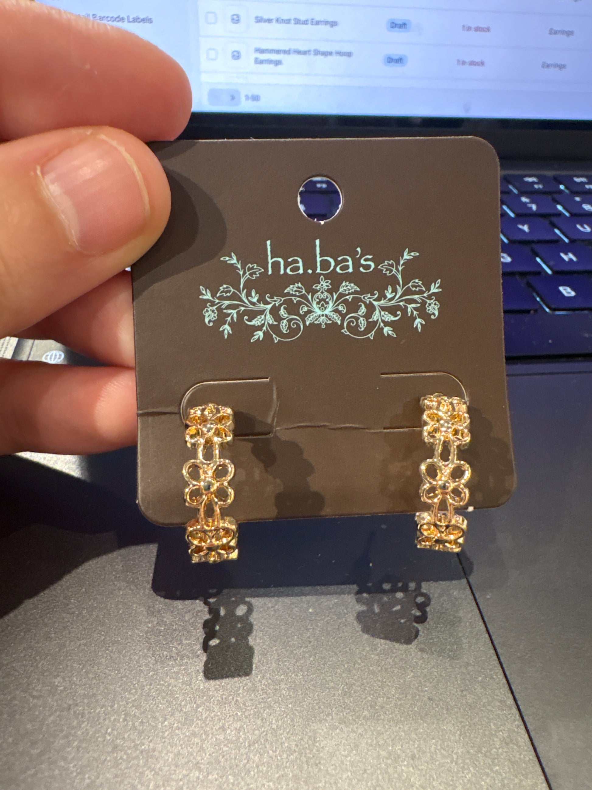 Open Floral-patterned Hoop Earrings