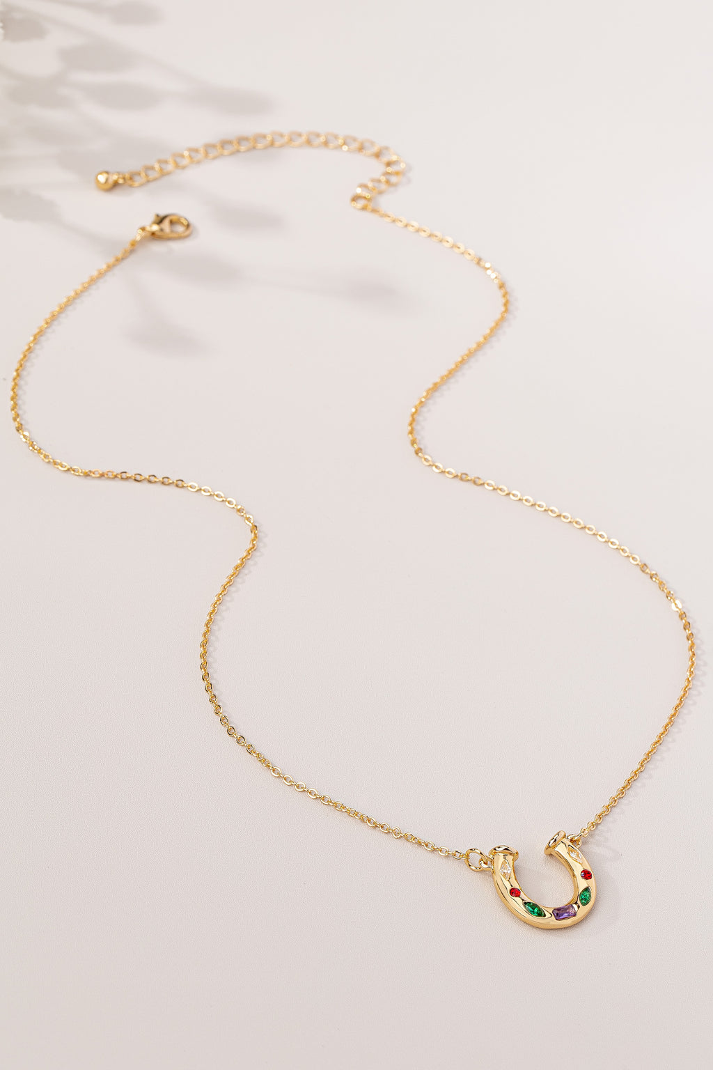 Multi Color Horseshoe Pendant Necklace
