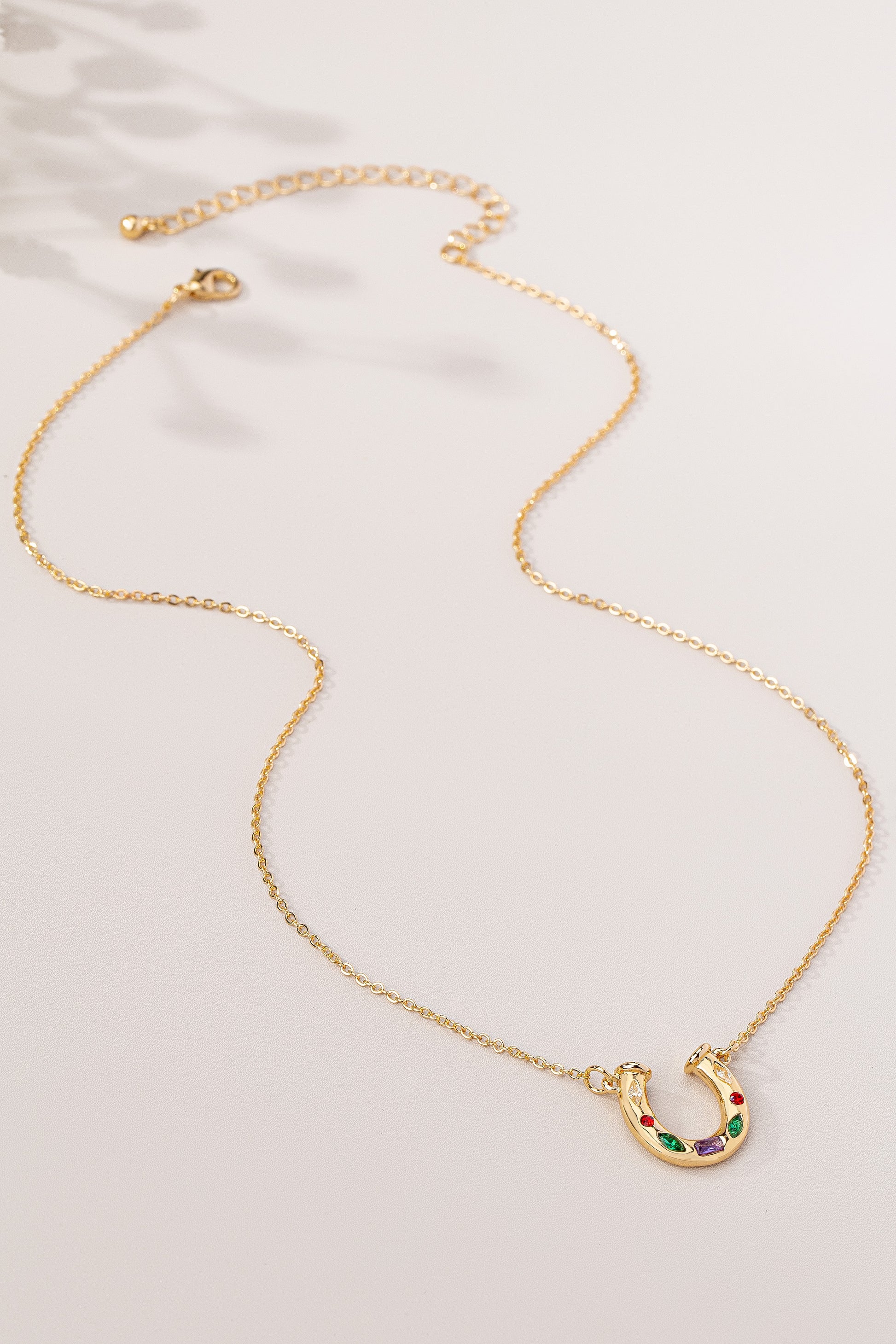 Multi Color Horseshoe Pendant Necklace