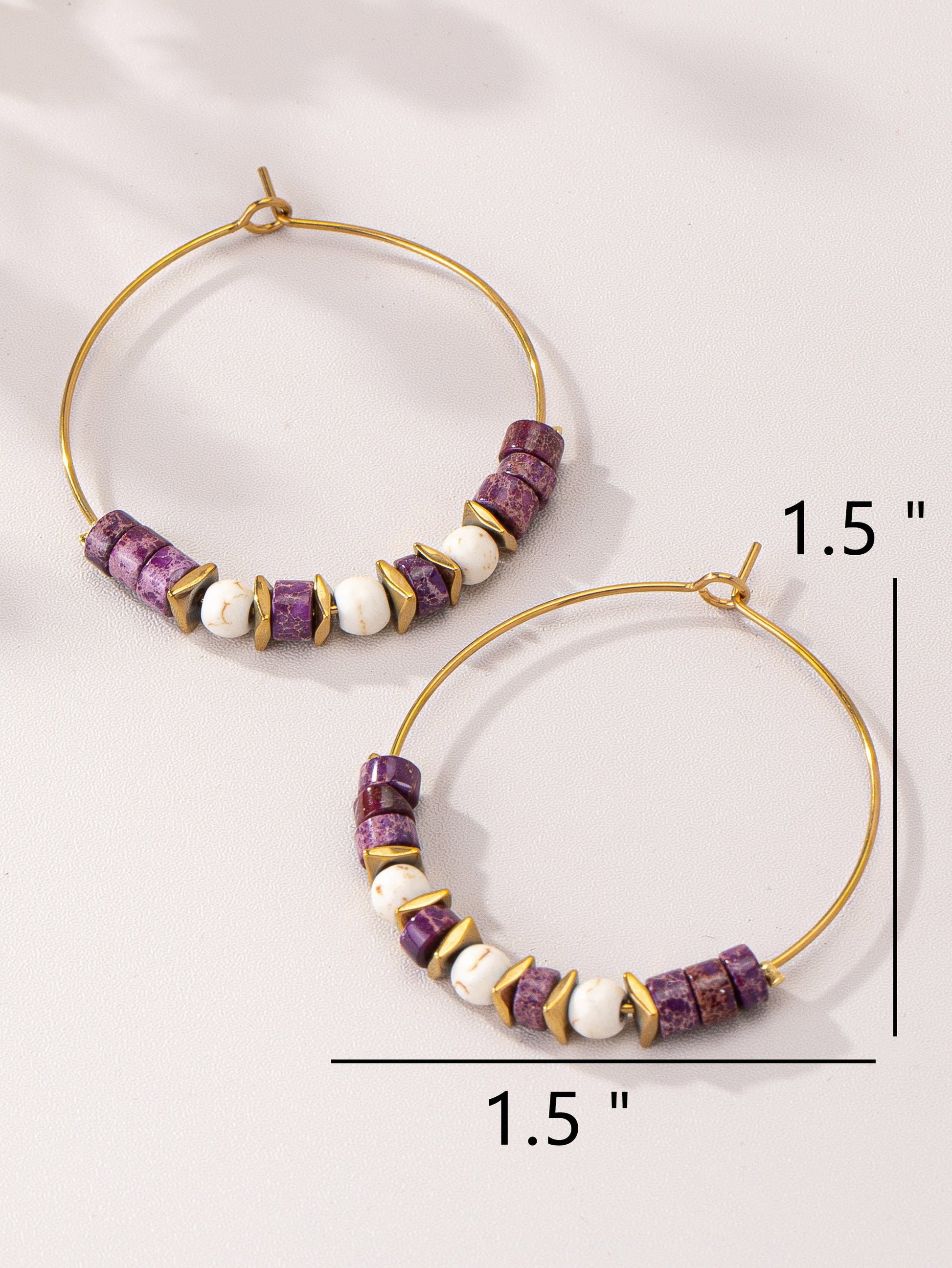Amethyst Boho Hoop Earrings