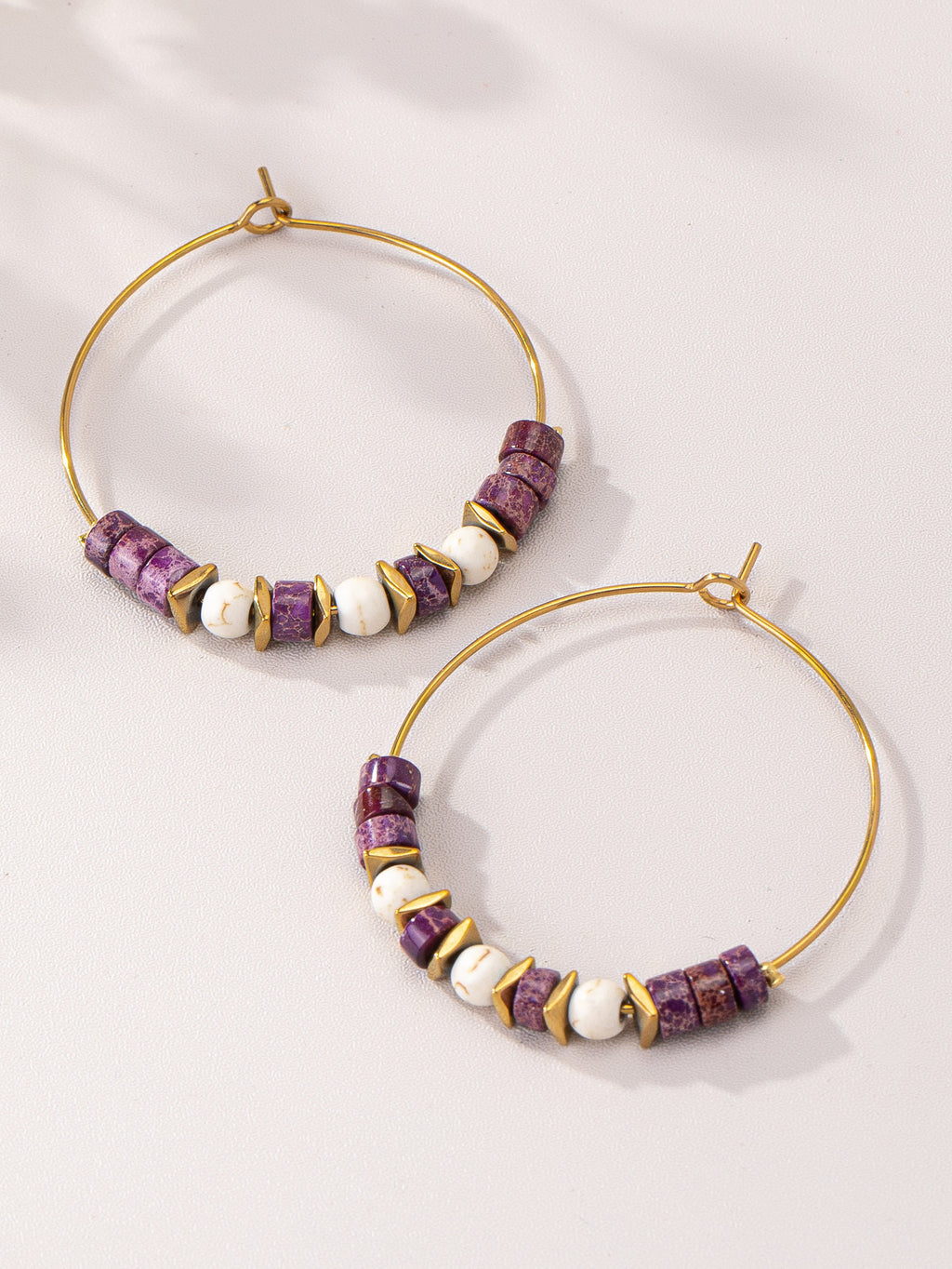 Amethyst Boho Hoop Earrings