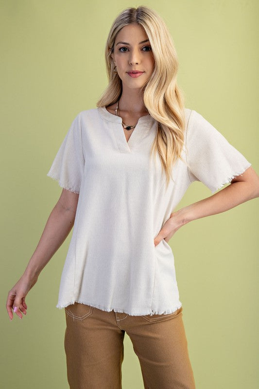 Linen Raw Edges - Oatmeal