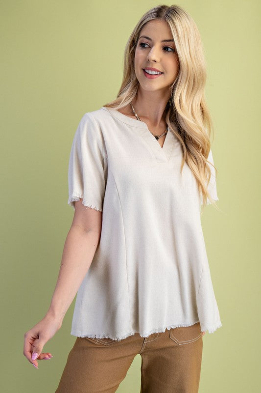 Linen Raw Edges - Oatmeal