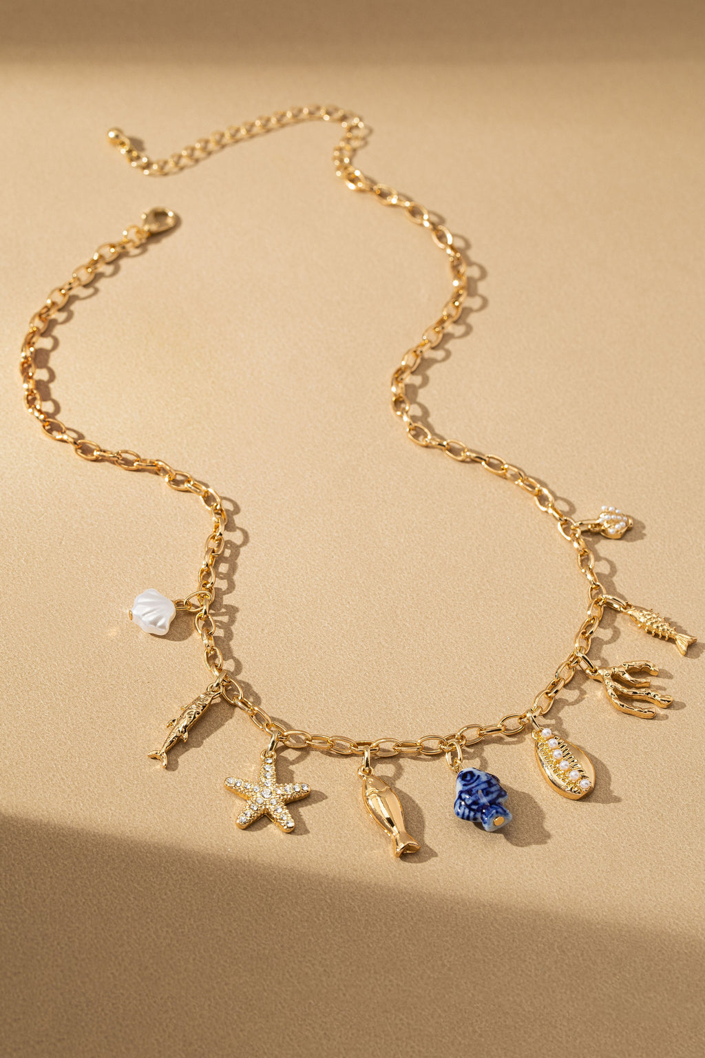 Blue Reef Mini Charm Necklace Ceramic Fish