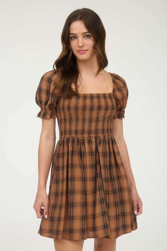 Highland Mini Dress - Brown