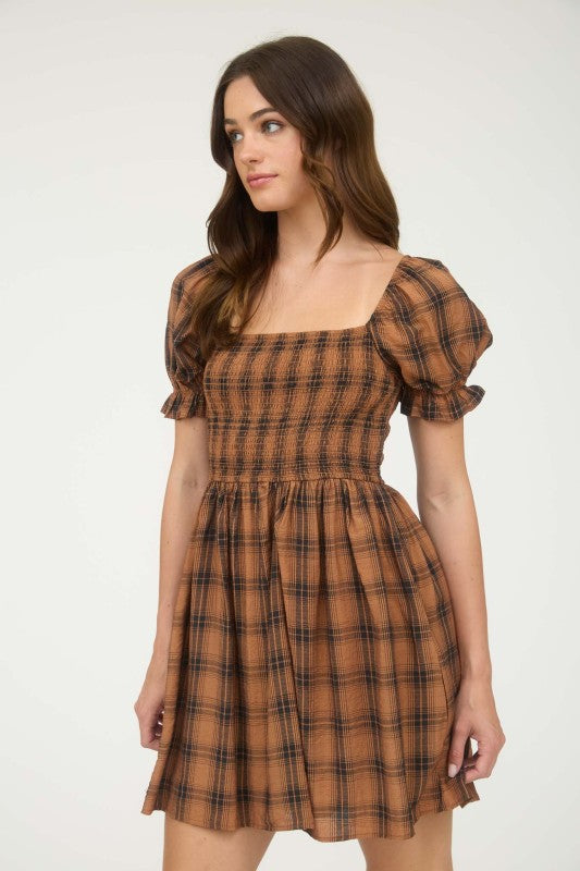Highland Mini Dress - Brown