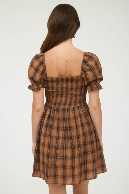 Highland Mini Dress - Brown