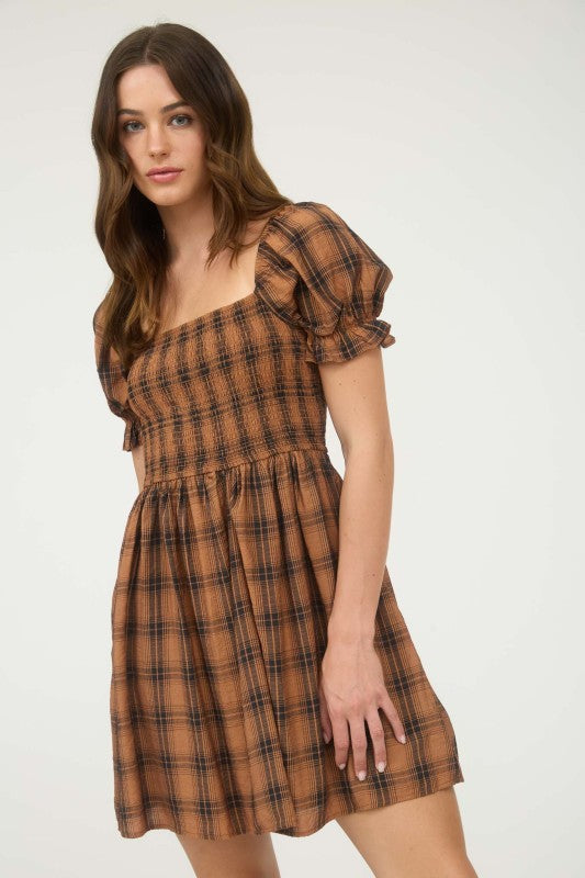 Highland Mini Dress - Brown