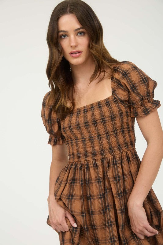 Highland Mini Dress - Brown