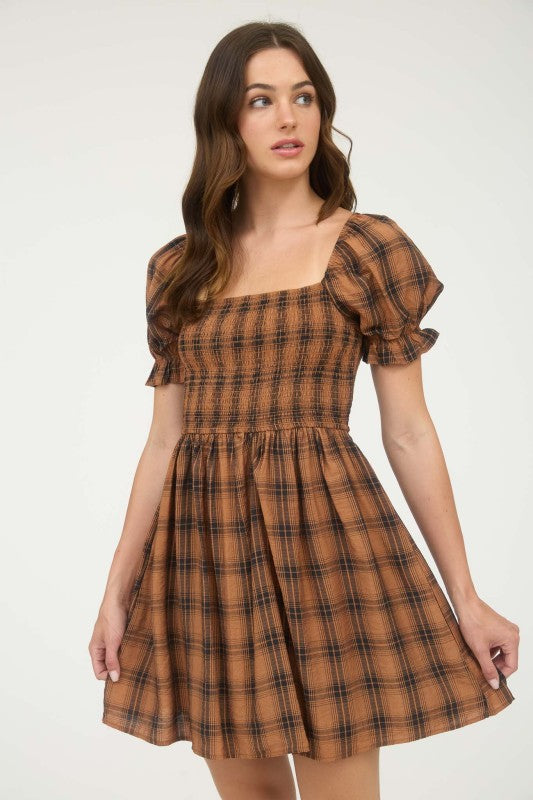 Highland Mini Dress - Brown