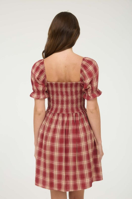 Highland Mini Dress - Burgundy
