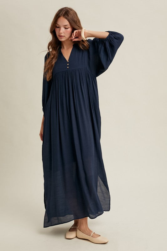 Camellia Midi - Navy