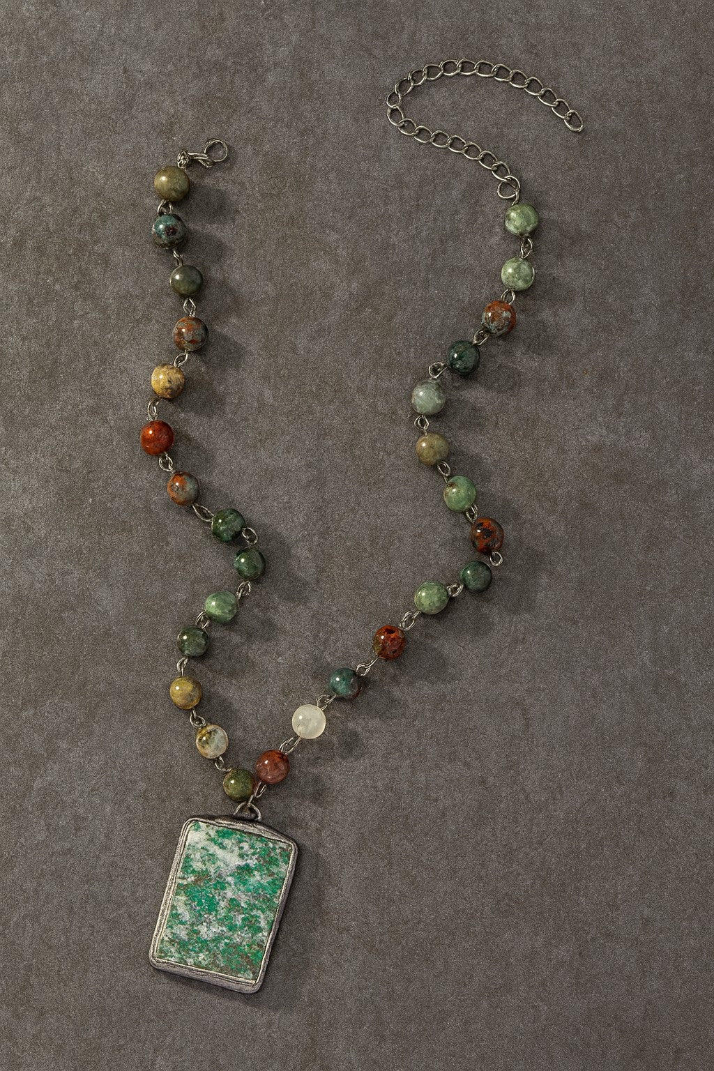 Green Jasper Pendant Necklace