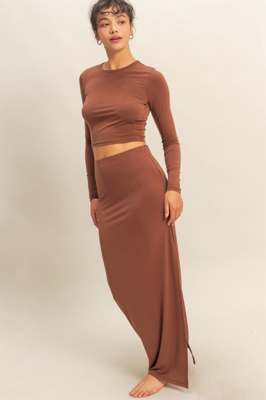 Echo Maxi Skirt - Chestnut