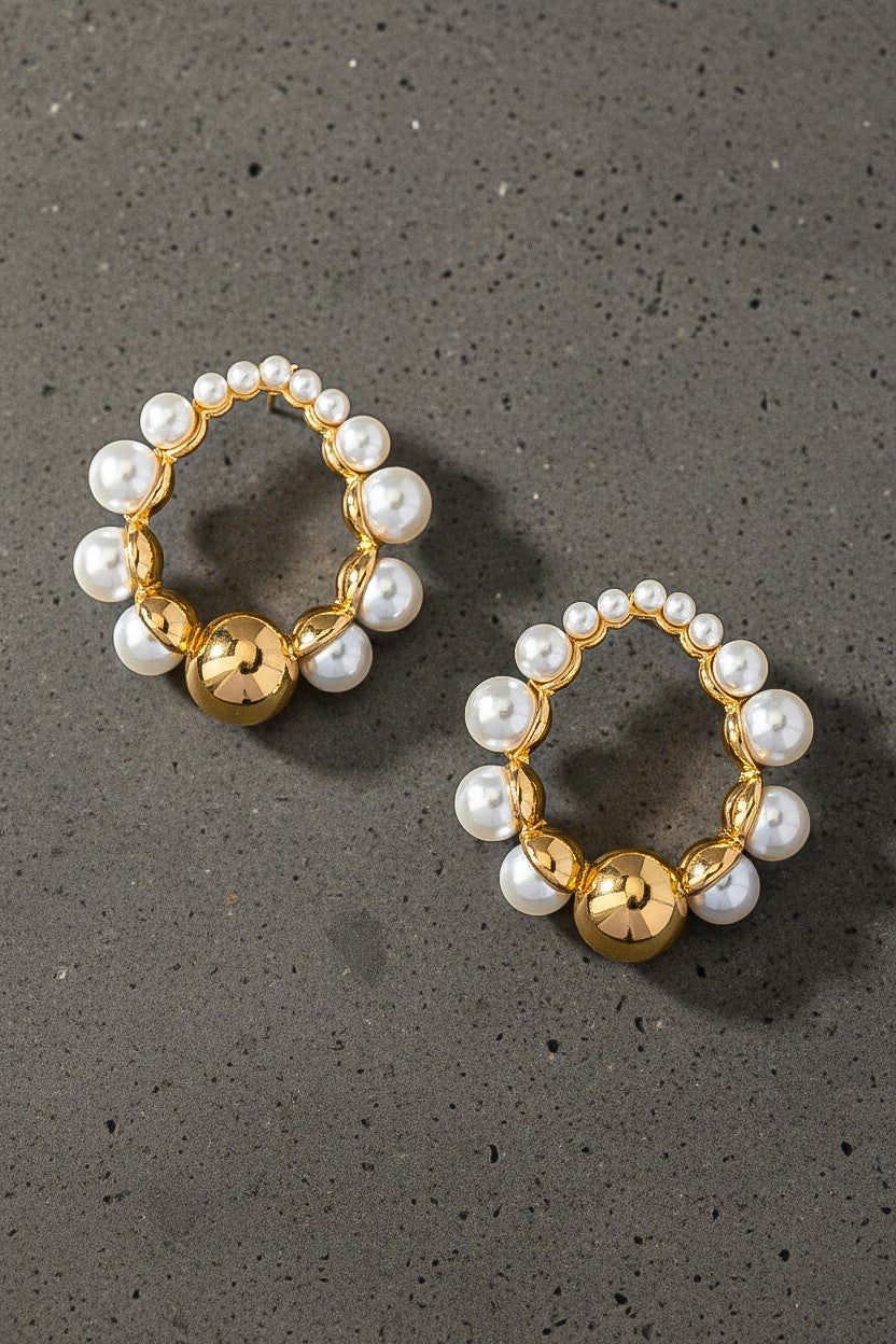 Pearl Teardrop Hoop Post