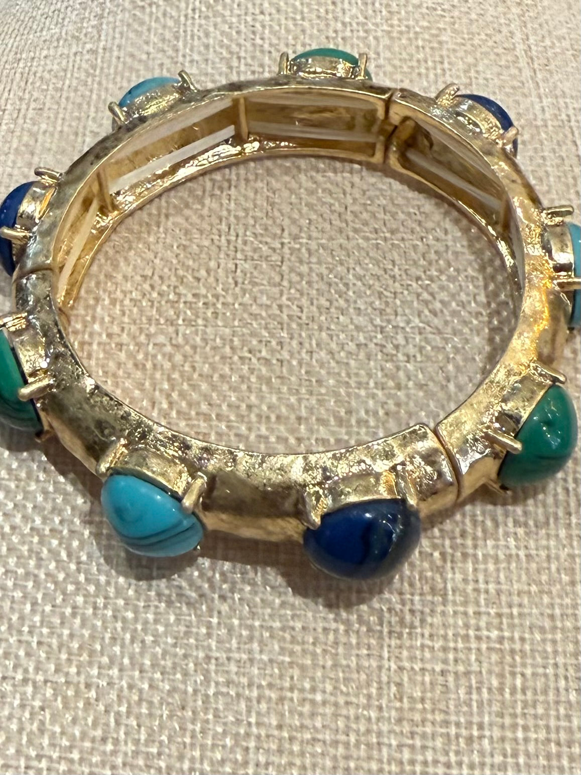 Teal & Navy Cabochons Bracelet