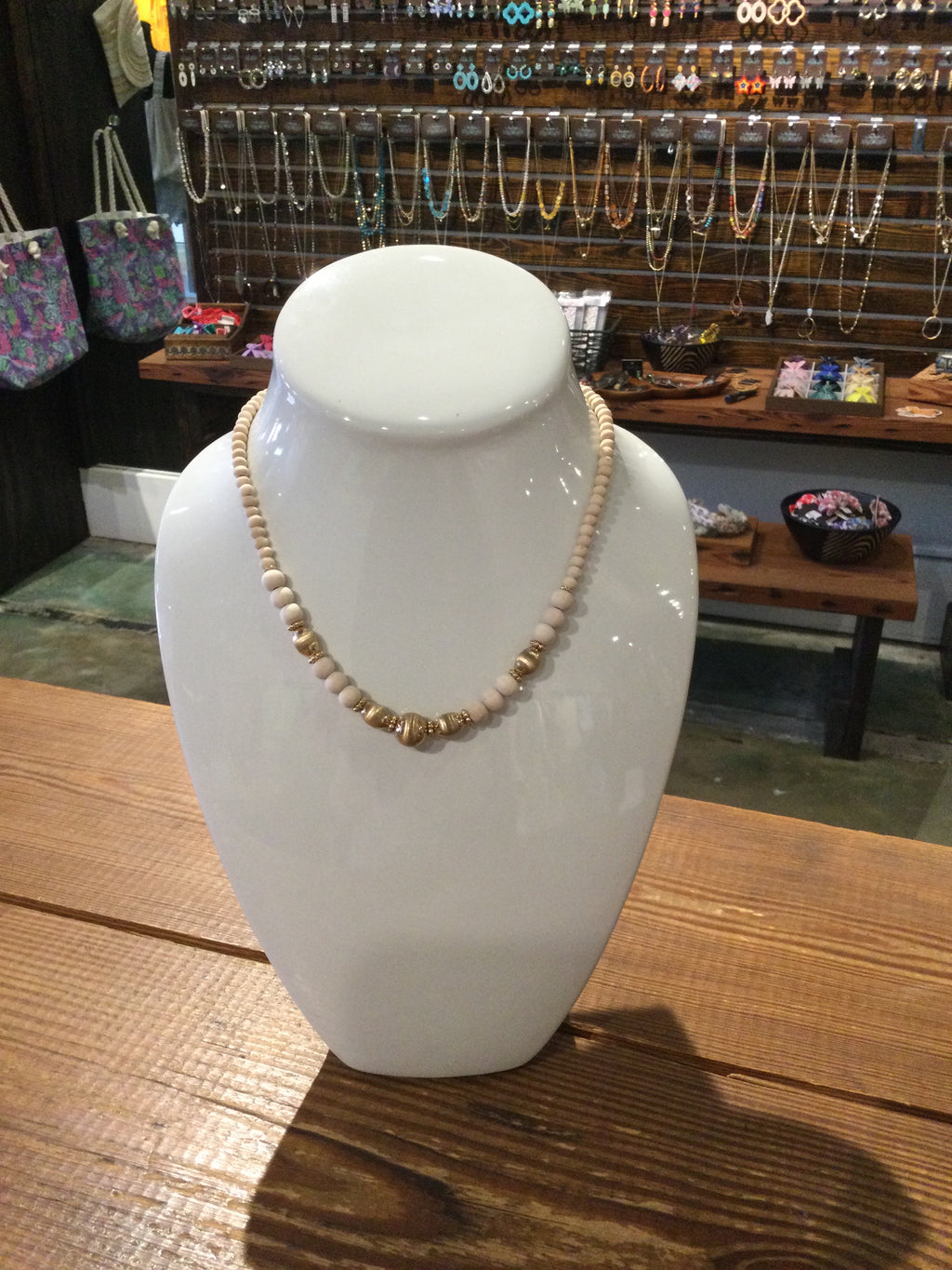 Cream Beads Necklace