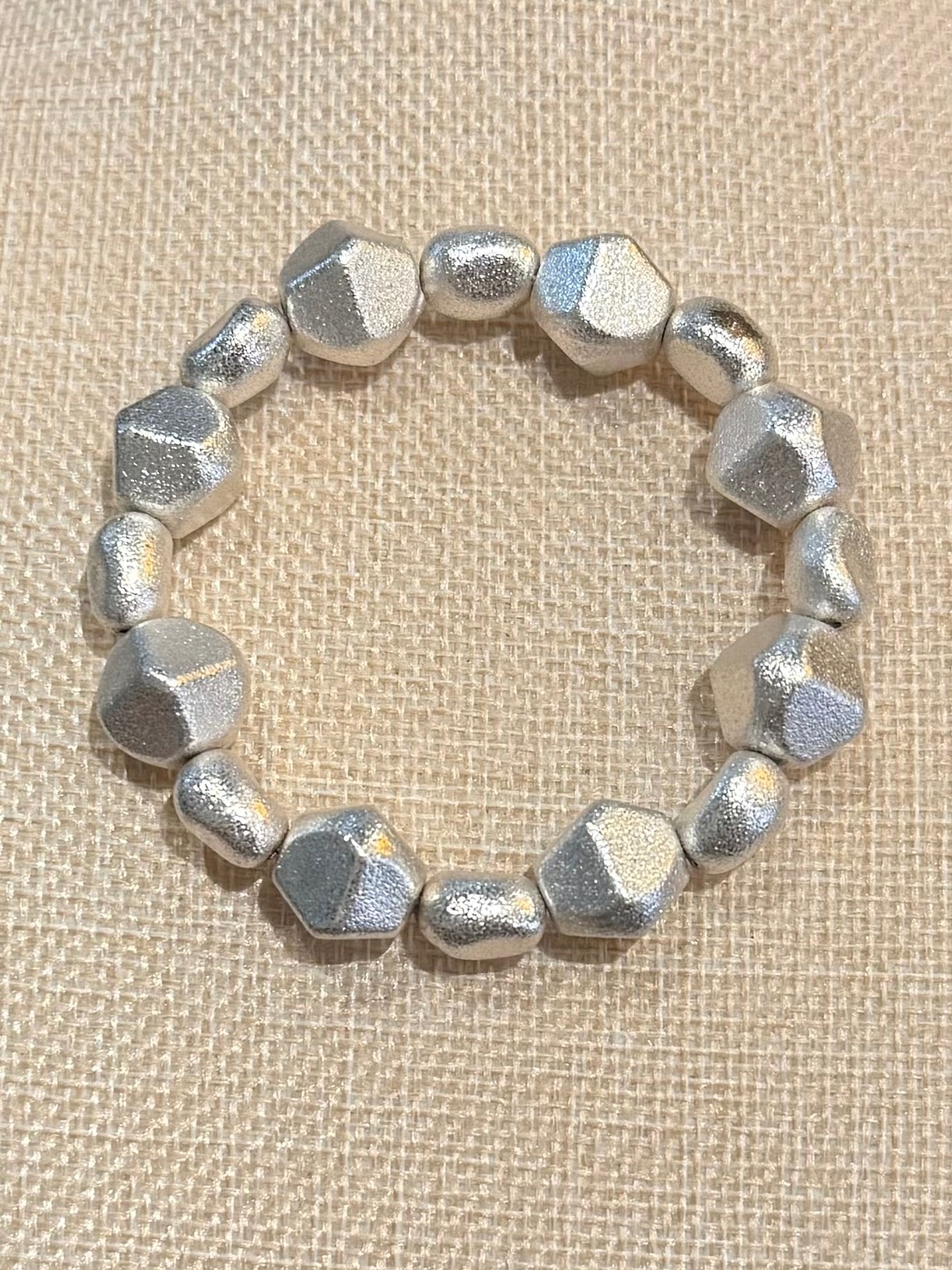 Silver Angular Beaded Bracelet