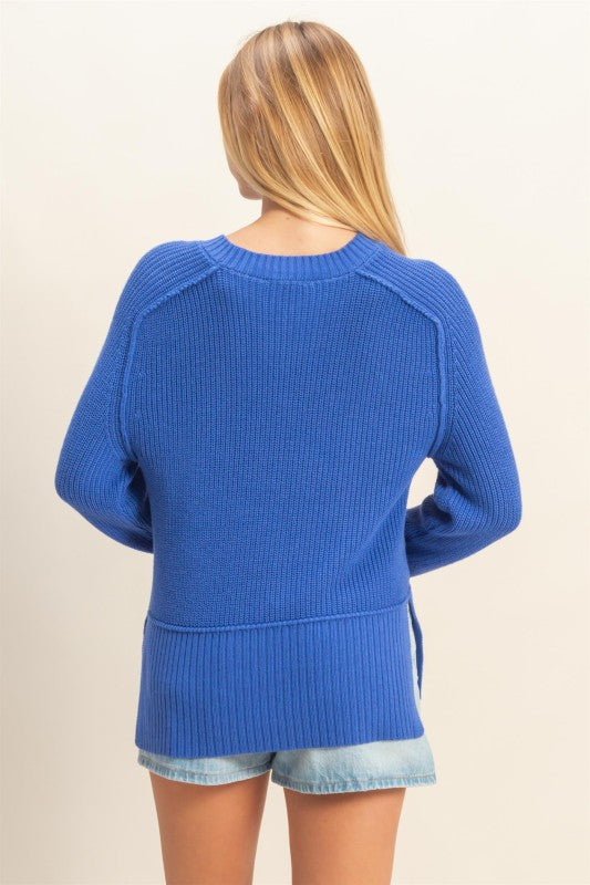 Willow Raglan Knit - Cobalt