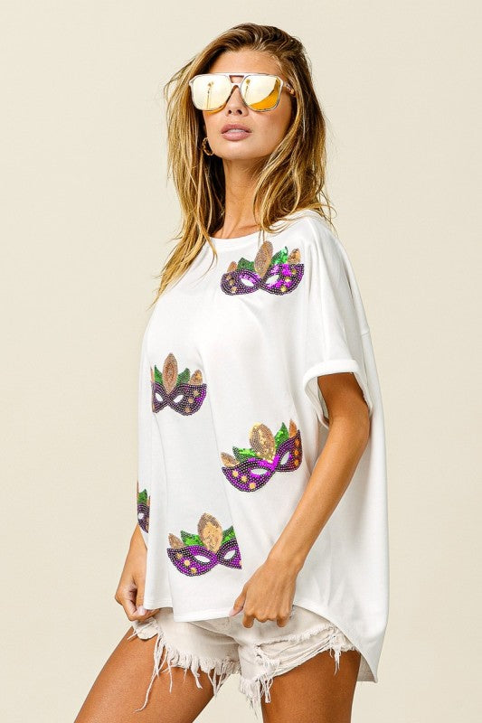 Sequin Mardi Mask Top *PRE-ORDER*