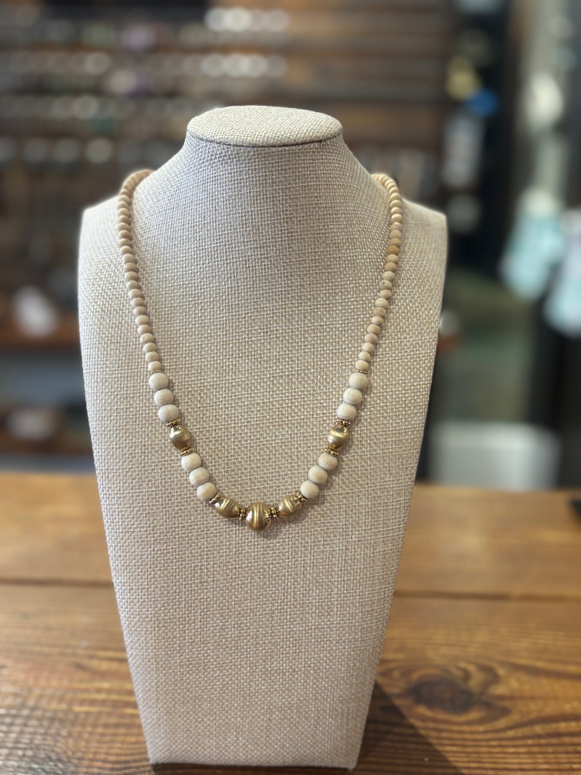 Cream Beads Necklace