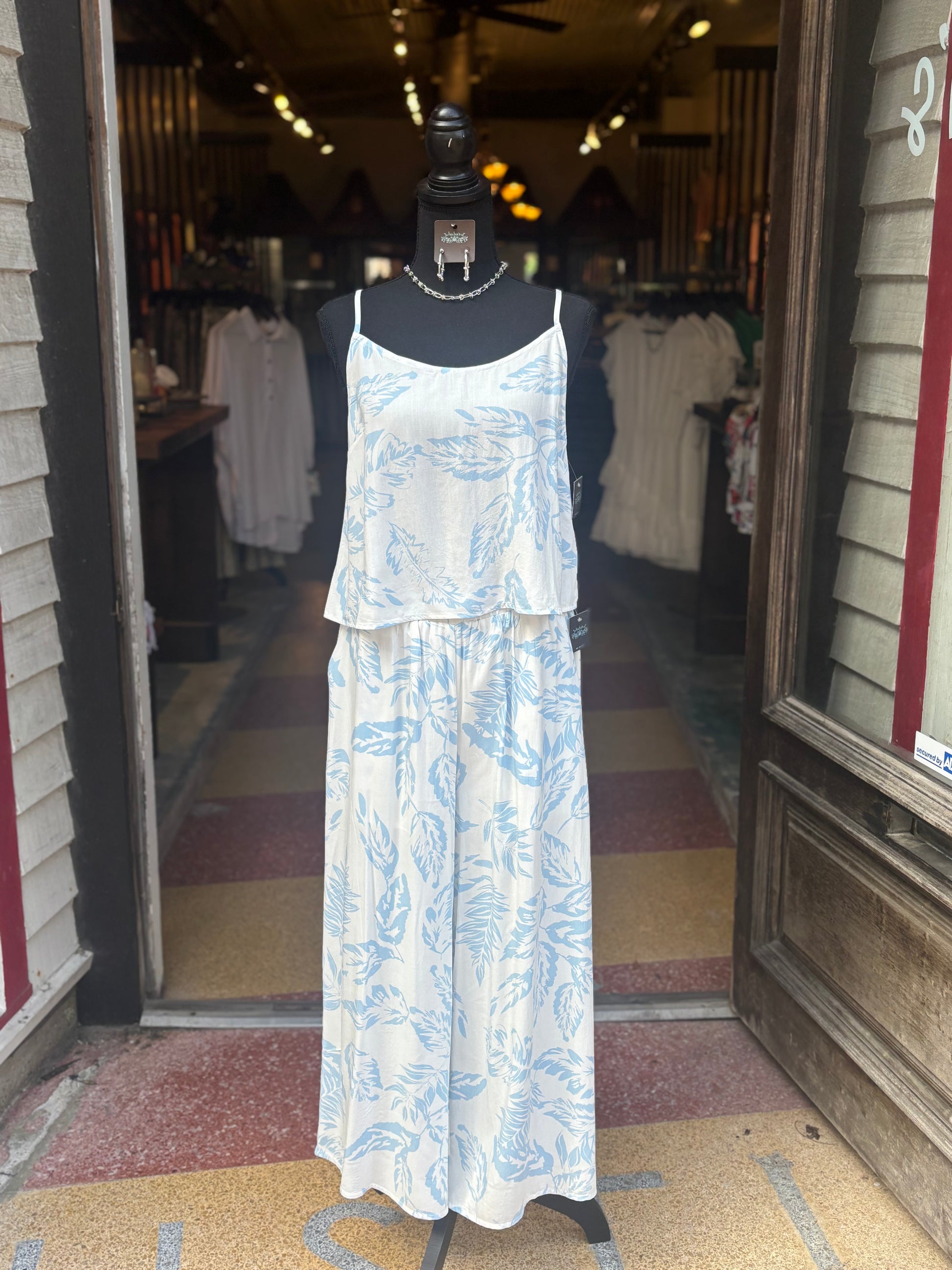 Leaf Cami Top - Blue