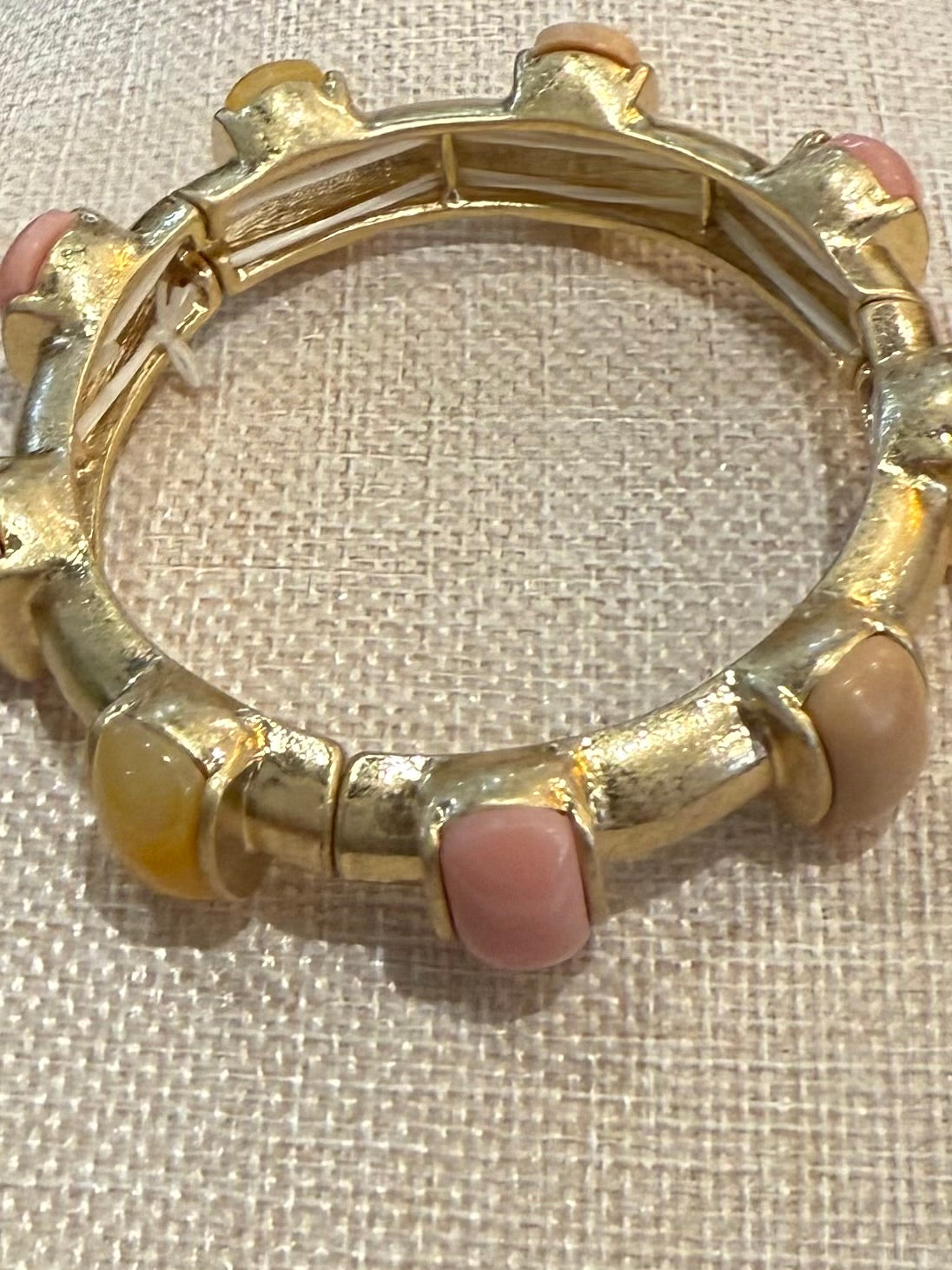 Pink & Peach Cabochons Bracelet