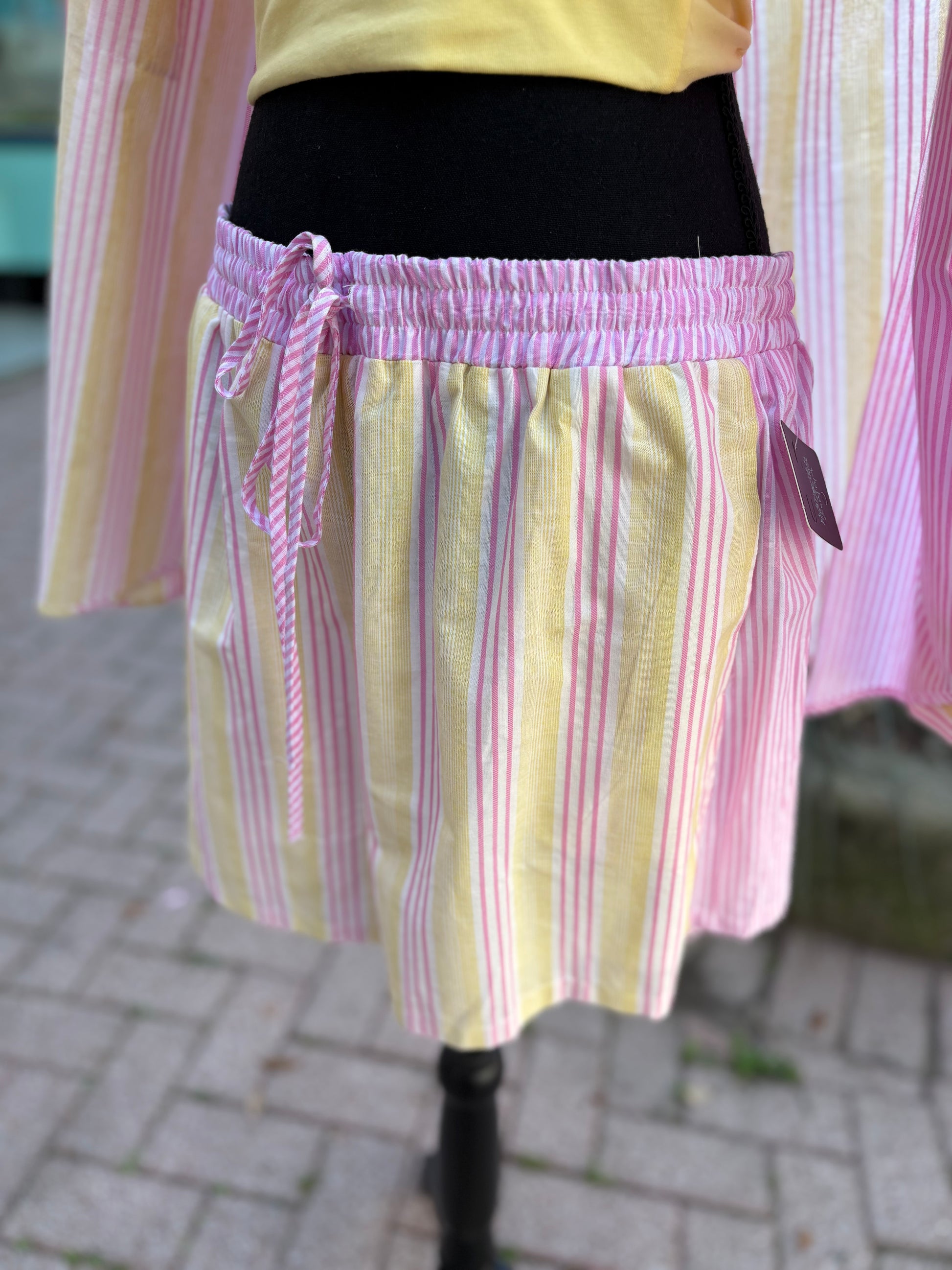 Plus Size Saffron Stripe Shorts