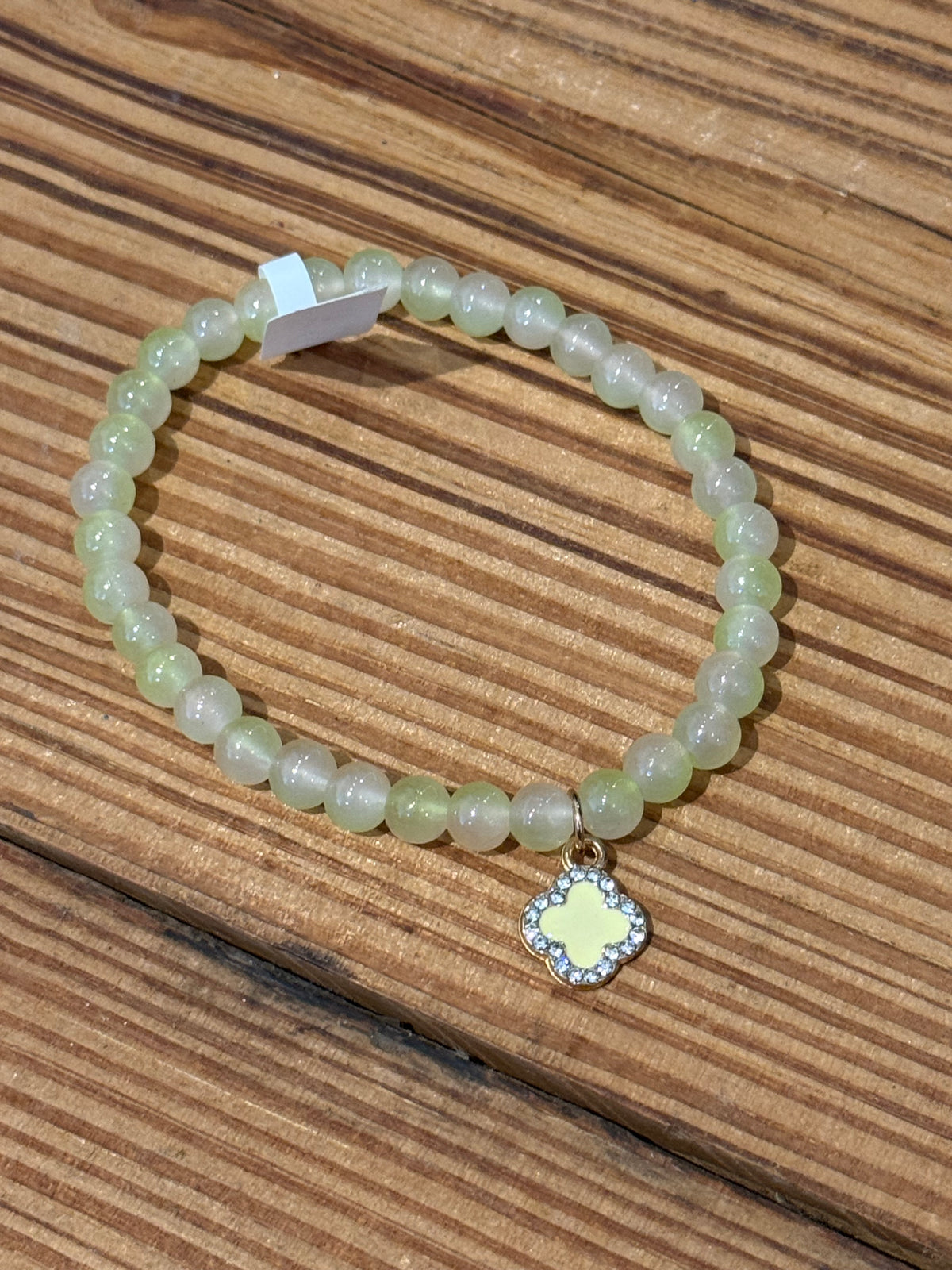 Mint Stretch Bracelet with Charm