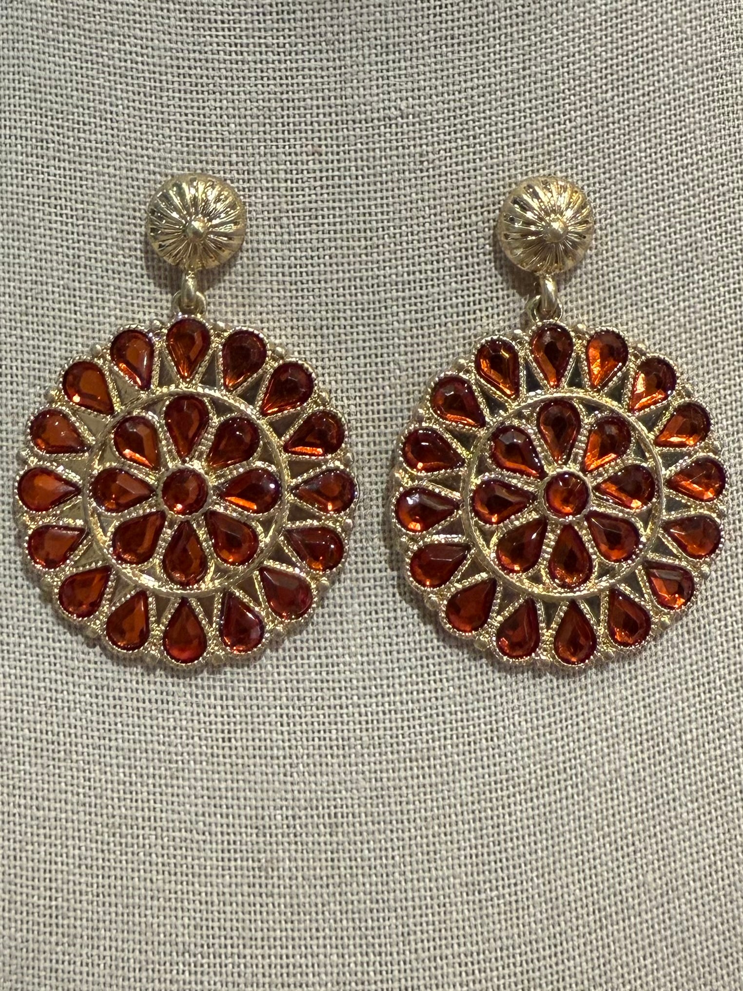 Orange Disc Earrings