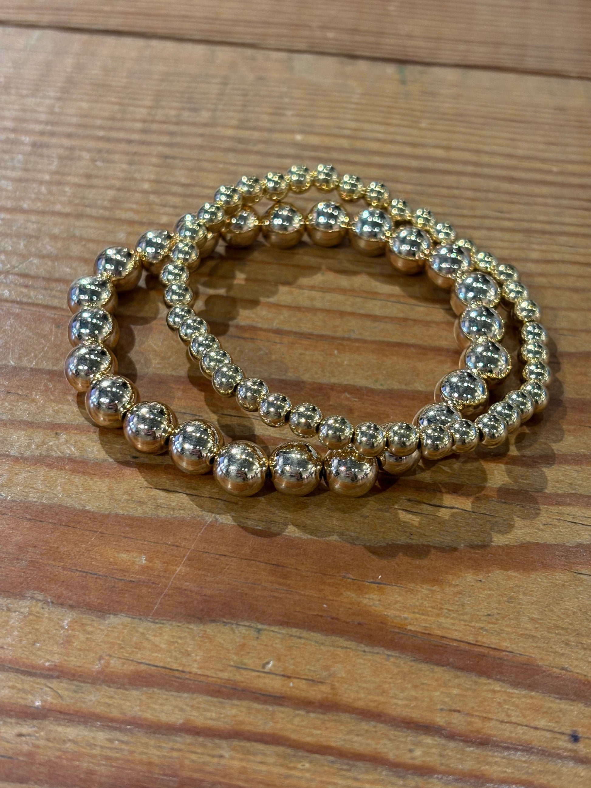 Big Gold Bead Bracelet Set