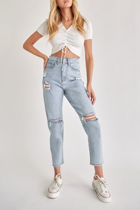 High Rise Slim Mom Fit