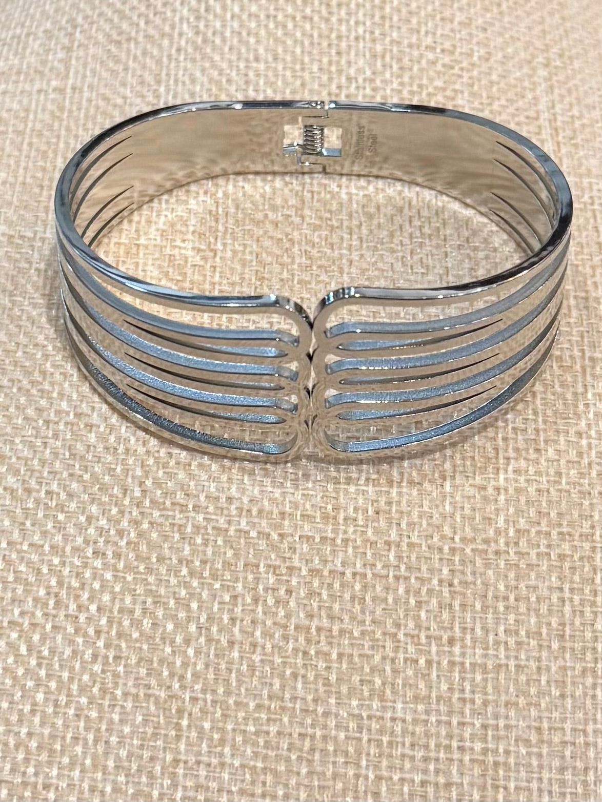 Silver Cutout Wave Cuff