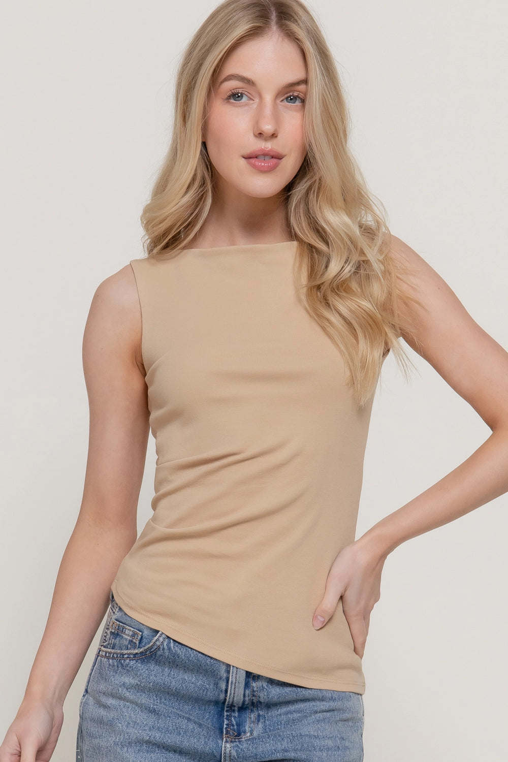 The Flatter Me Tank - Beige