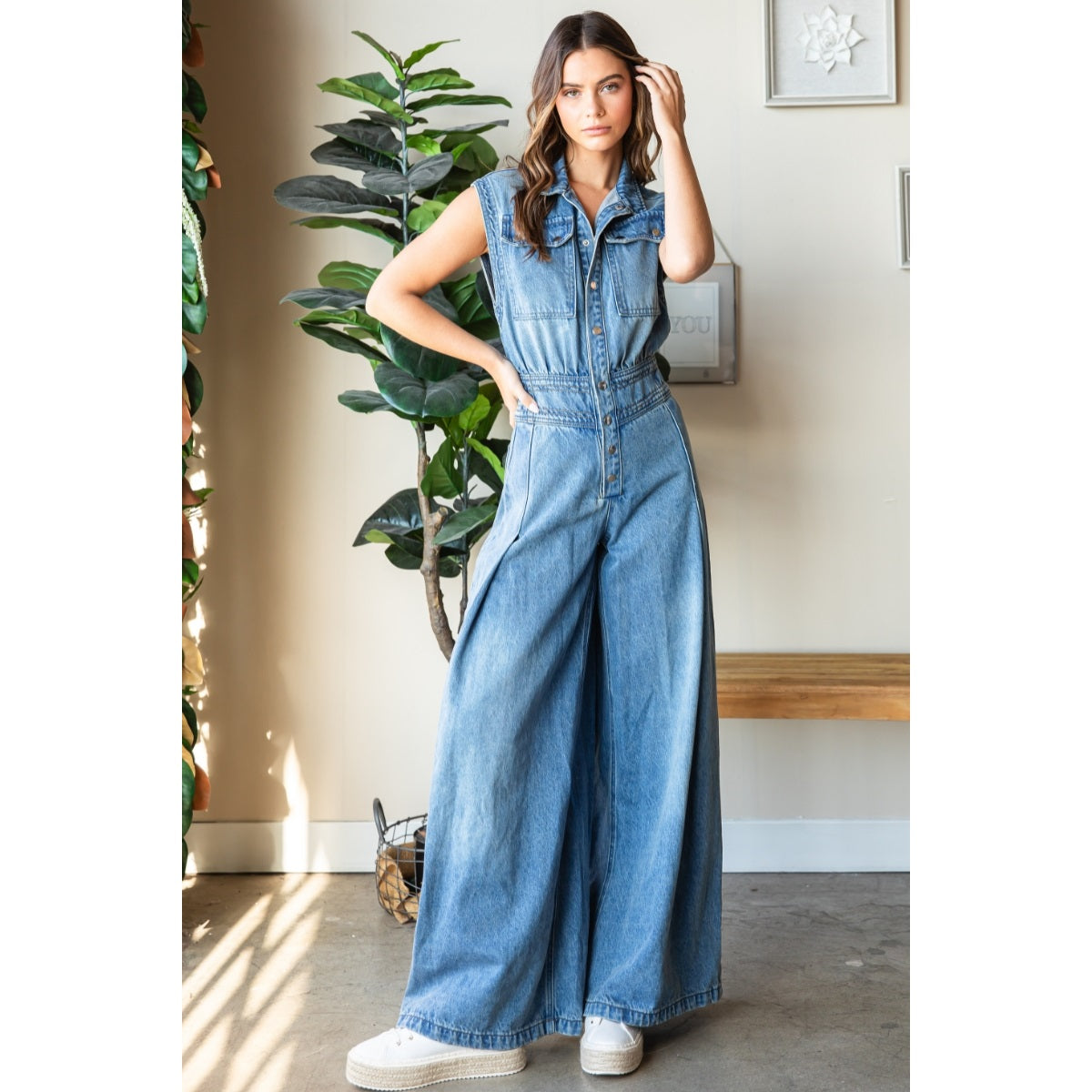 The Harbor Lane Denim Jumpsuit