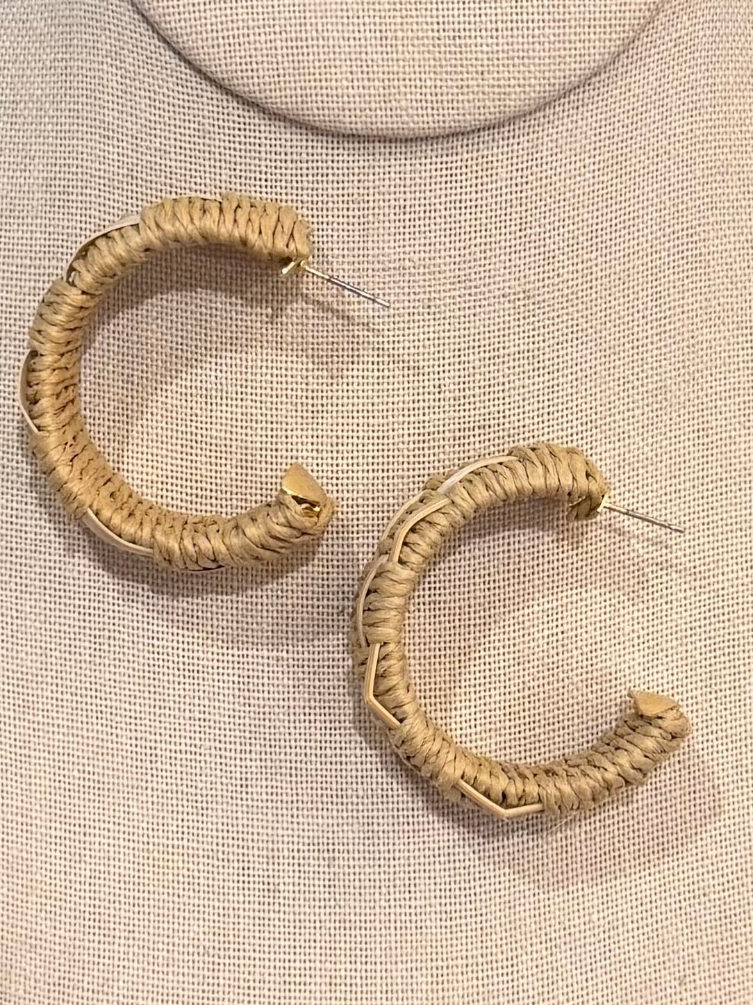 Woven Raffia Hoops