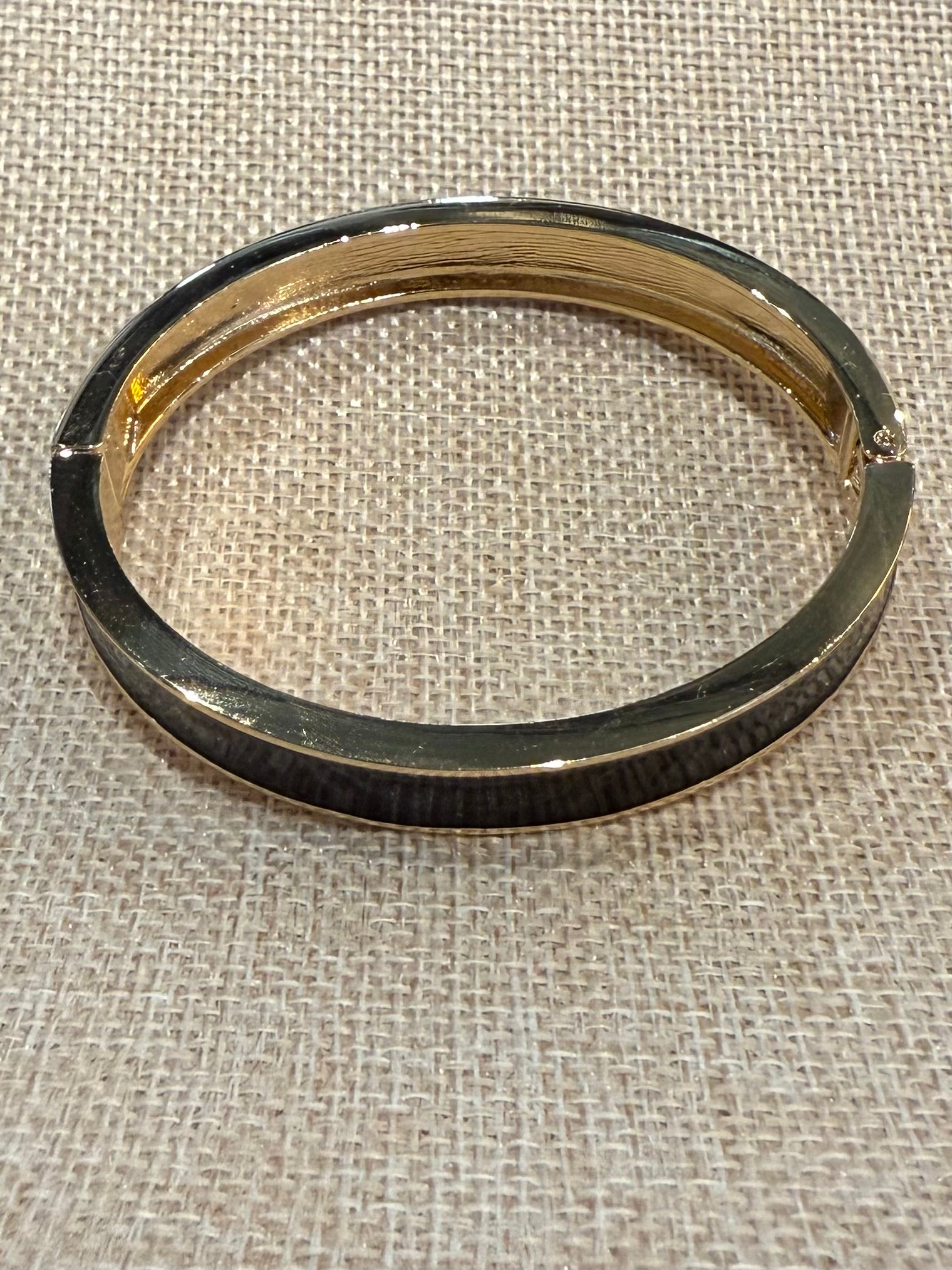 Black Enamel Hinge Bangle