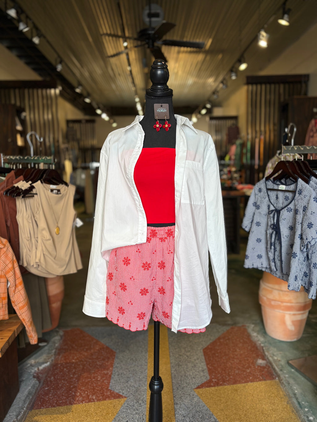 Wild Child Embroidered Shorts - Red