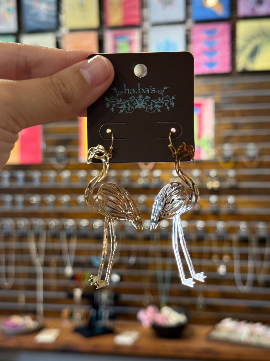 Gold Flamingo Earrings