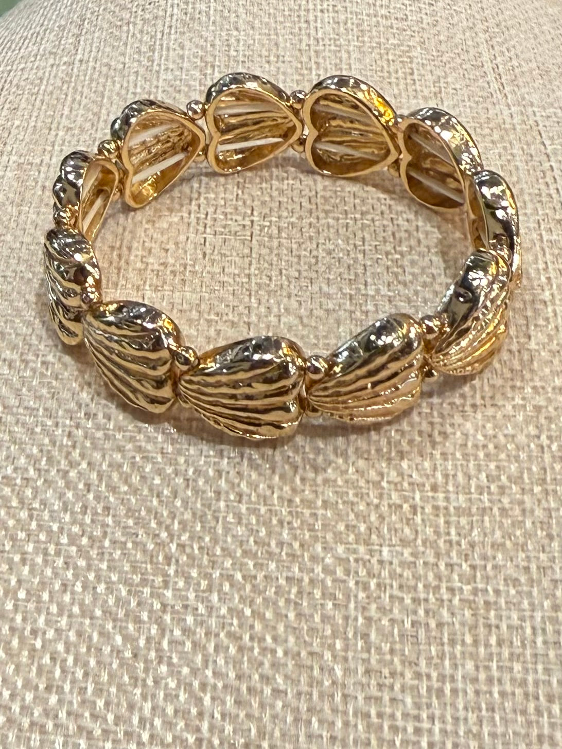 Textured Gold Shell Bracelet