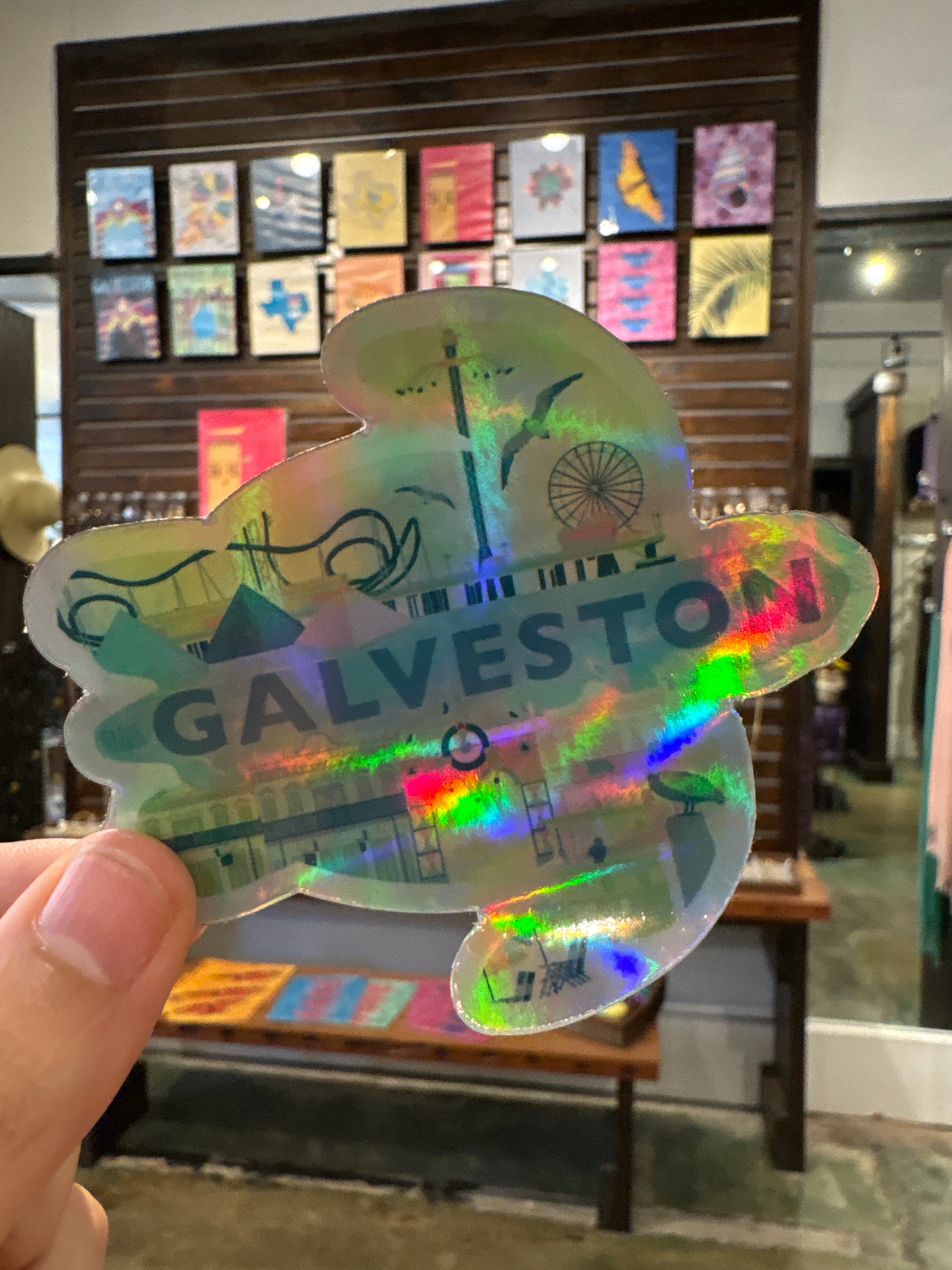 Holographic Galveston Turtle Sticker