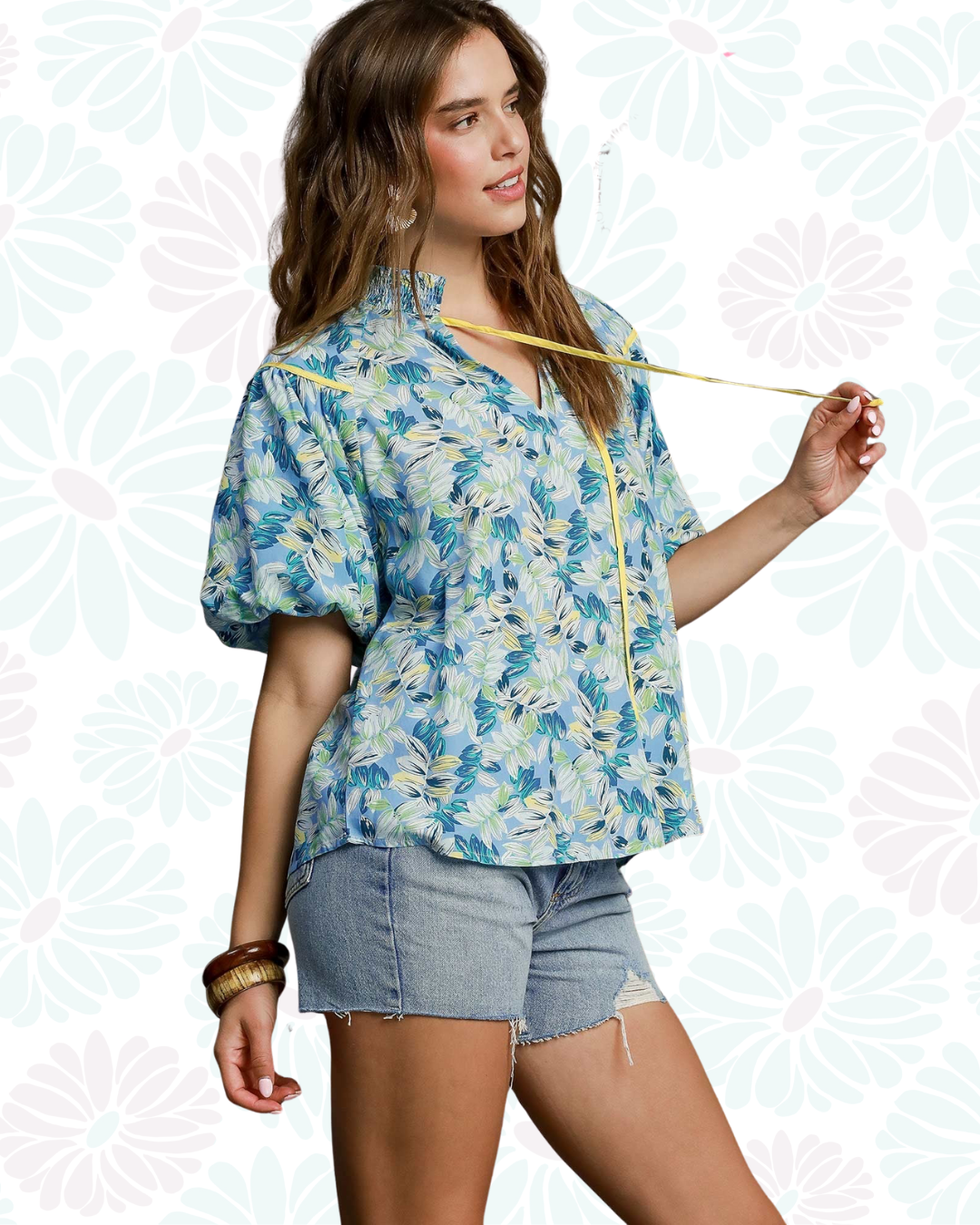 Lila Bloom Blouse - Blue