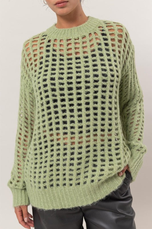 Waffle Knit - Pastel Green