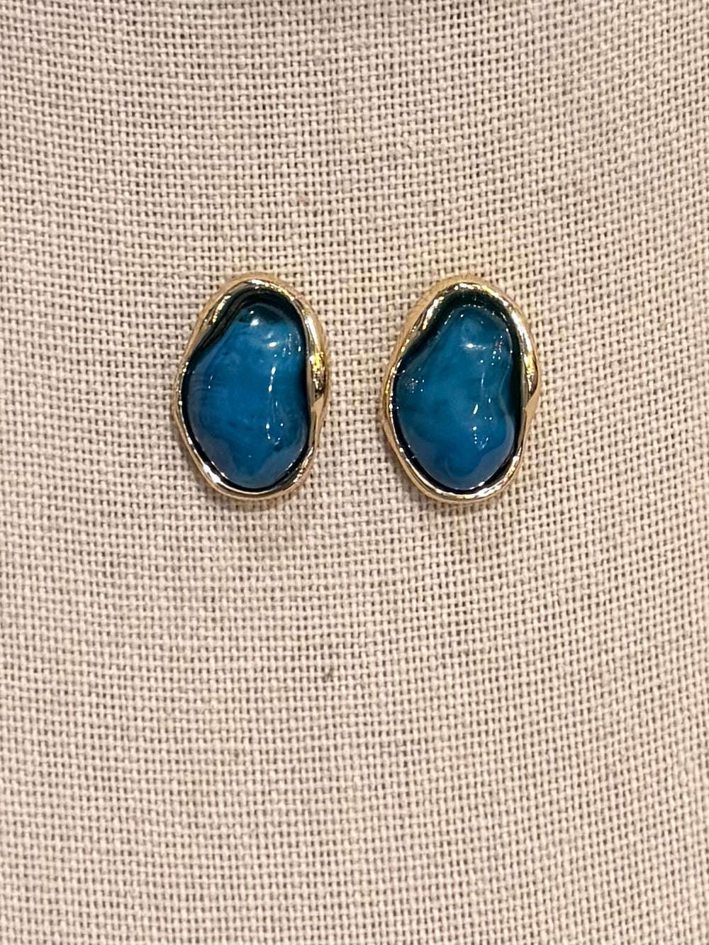 Blue Pebble Studs