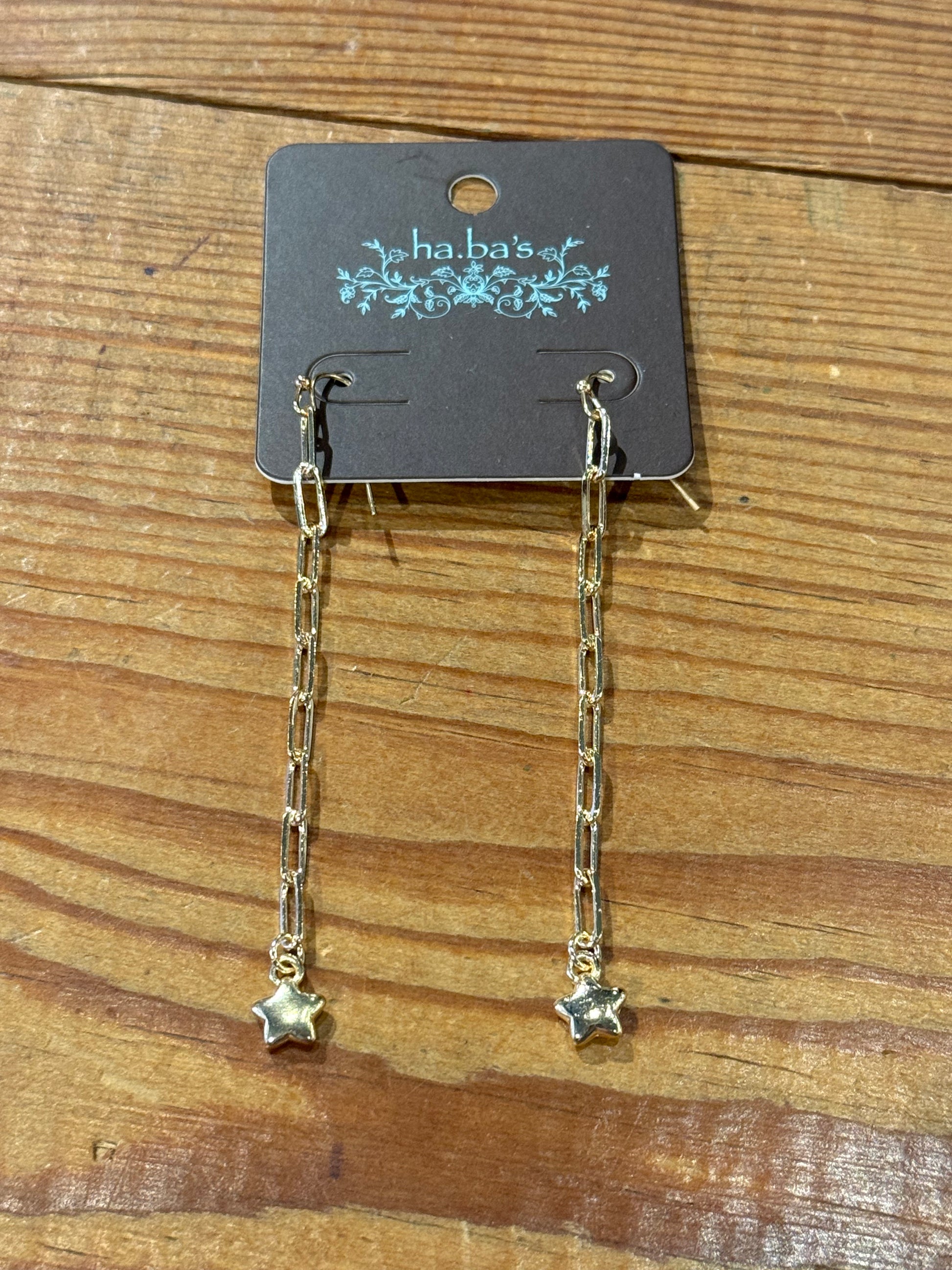 Drop Chain Earrings with Star Charm